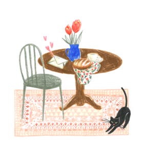 Line Pauvert illustration jeunesse lettres livre enfant chat motifs décoration fleurs
