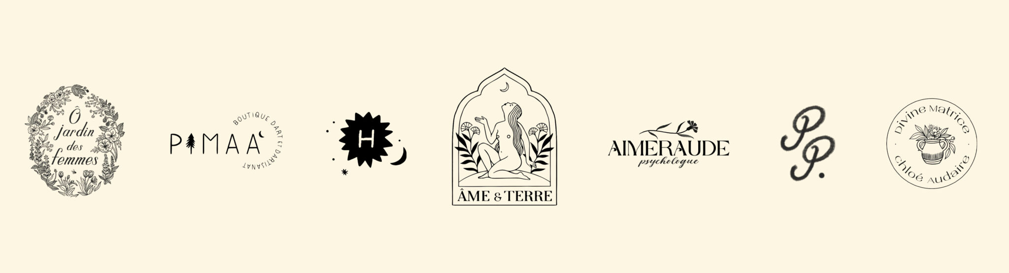 logo portfolio Line Pauvert graphiste identité visuelle élégant Angoulême Bordeaux la main au coeur
