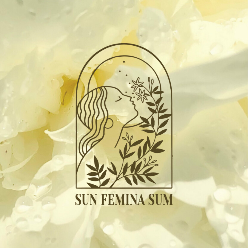 Line Pauvert logo féminin Sun Femina sum illustration femme aromathérapie soin amour de soi graphiste identité visuelle fleurs